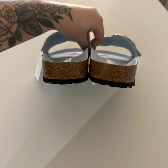 NEW Birkenstock Madrid Big Buckle Baby Blue High Shine Sandals 39 8-8.5 - Picture 5 of 7